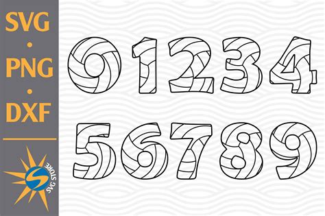 Download Free Volleyball Numbers SVG, PNG, DXF Digital Files Include DXF Files
