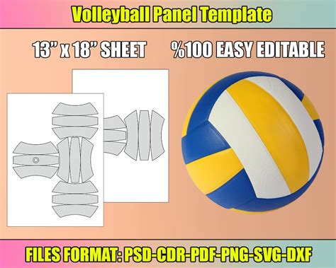 Download Free Volleyball Template Cut Files