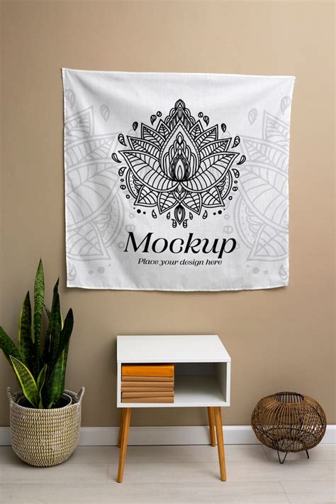 Download Free Wall Tapestry Mockup PSD Generator