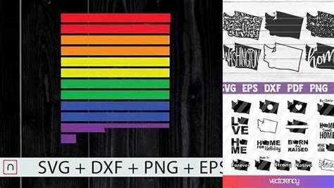 Download Free Washington State-Map Rainbow-LGBT Pride Files DXF Files