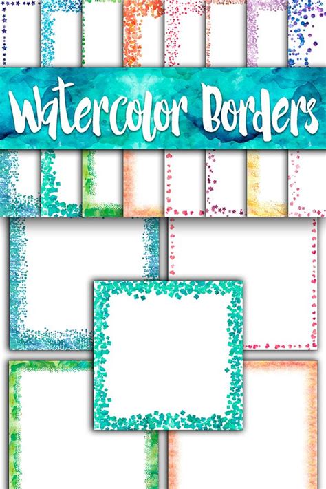 Download Free Watercolor Borders Digital Paper DXF Files