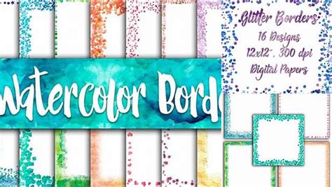 Download Free Watercolor Borders Digital Paper Files For Crafts