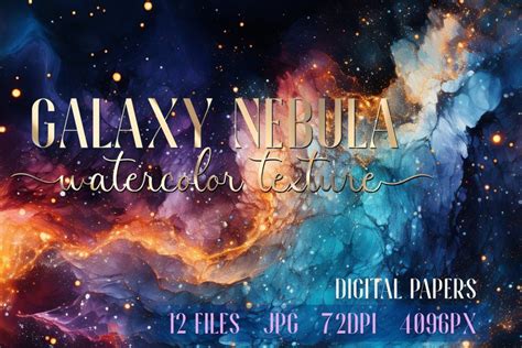 Download Free Watercolor Nebula Digital Paper Files DXF Files