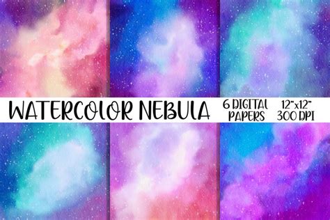 Download Free Watercolor Nebula Digital Paper Files For Crafts
