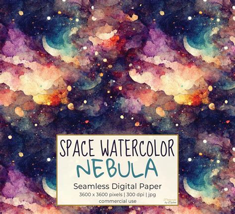 Download Free Watercolor Nebula Digital Paper Printable