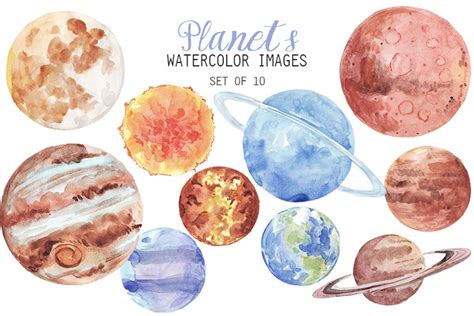 Download Free Watercolor Planets Clipart Files DXF Files