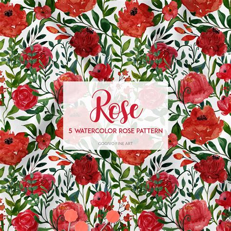 Download Free Watercolor Rose Patterns Files