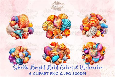 Download Free Watercolor Shells Clipart Crafts