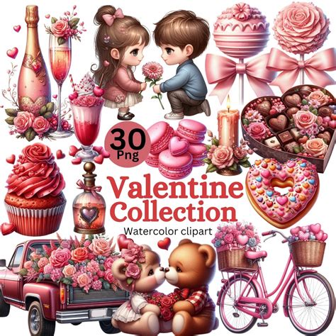 Download Free Watercolor Valentines Collection Commercial Use