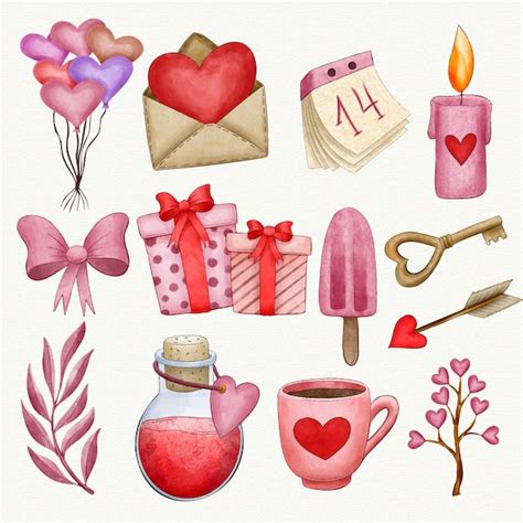 Download Free Watercolor Valentines Collection Images