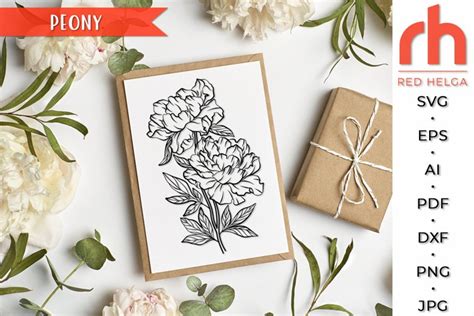 Download Free Watercolor peonies Files DXF Files