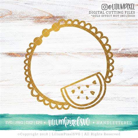 Download Free Watermelon Doily Monogram Silhouette