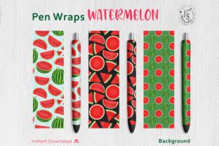 Download Free Watermelon Fruit Pen Wraps PNG File Set DXF Files