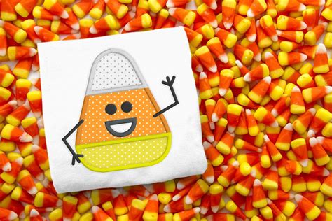 Download Free Waving Candy Corn | Applique Embroidery Commercial Use