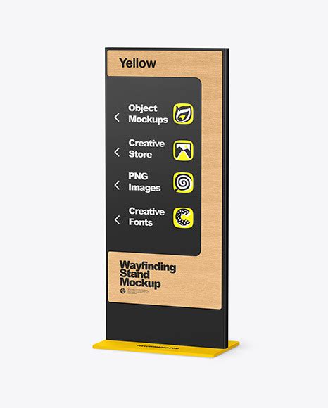 Download Free Wayfinding Stand With Wooden Frame Mockup PSD Placeit PSD Files