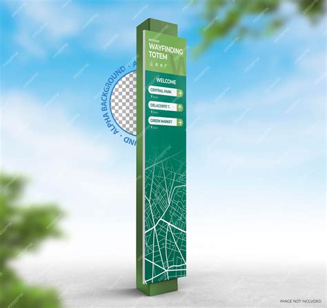 Download Free Wayfinding Totem With Map Mockup PSD Generator