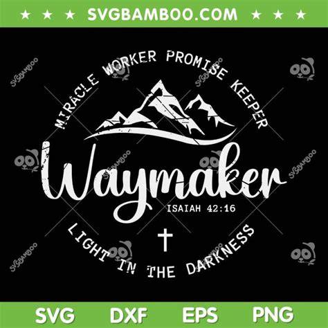 Download Free Waymaker Isaiah 42:16 Promise Miracle DXF Files