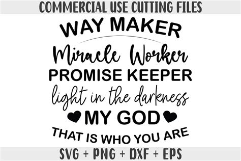 Download Free Waymaker miracle worker ... SVG For Crafts