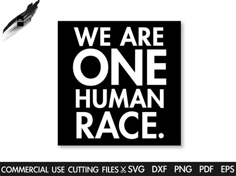 Download Free We Are One Human Race SVG Cut File DXF Files