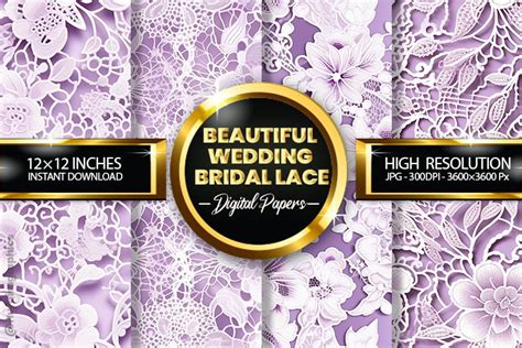 Download Free Wedding Lace Digital Papers, Wedding Backgrounds Files DXF Files