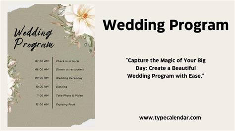 Free Printable Wedding Program Templates Word