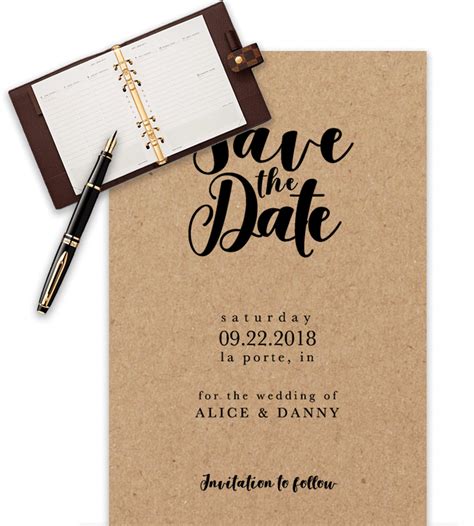 Save the Date, Printable Save the Date Wedding template