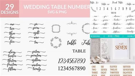 Download Free Wedding Table Numbers SVG Bundle Creativefabrica