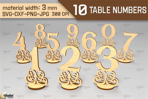 Download Free Wedding Table Numbers SVG Bundle Creativefabrica DXF Files