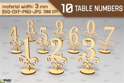 Download Free Wedding Table Numbers SVG Bundle Cut Images