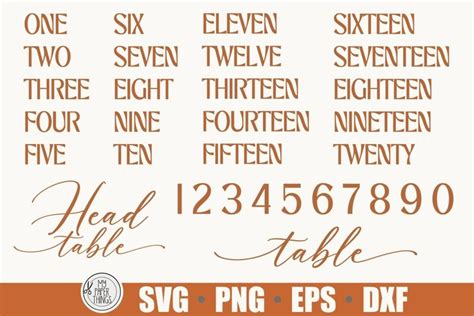 Download Free Wedding Table Numbers SVG Bundle Files Free PSD Mockups