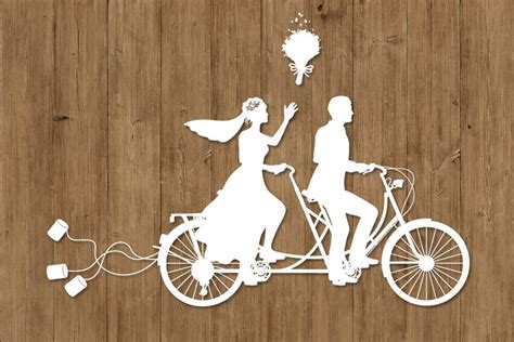 Download Free Wedding Tandem Bike Bride and Groom SVG. DXF Files