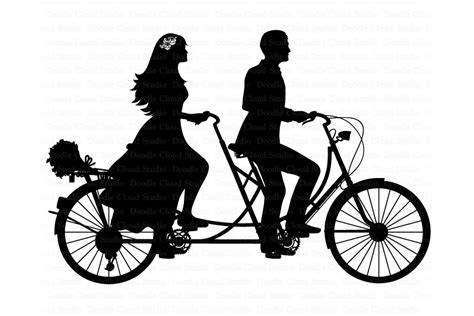 Download Free Wedding Tandem Bike Bride and Groom SVG. For Crafts