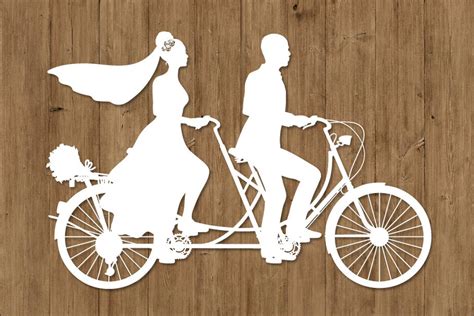 Download Free Wedding Tandem Bike Bride and Groom SVG. For Cricut