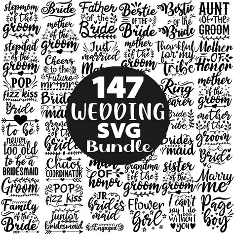 Download Free Wedding quotes bundle svg DXF Files
