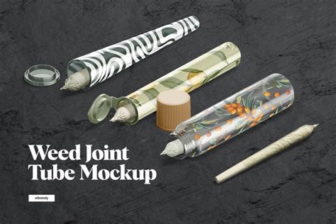 Download Free Weed Joint Pre Roll Plastic Tube PSD Templates Object Mockups PSD Files