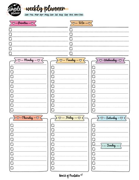 Download Free Weekly Planner | Printable Printable
