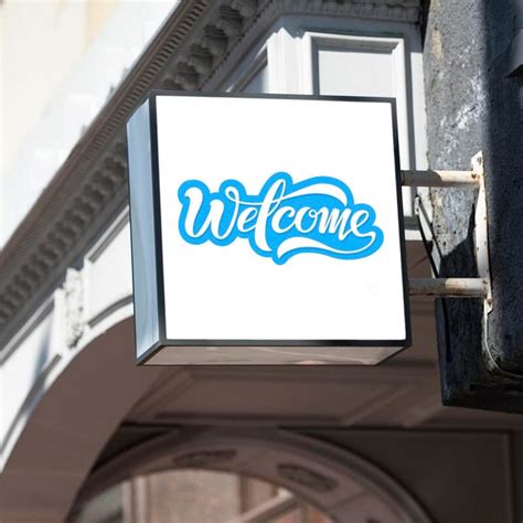 Download Free Welcome Sign Commercial Use Free PSD Mockups