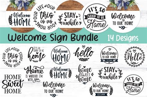 Download Free Welcome Sign SVG Bundle Commercial Use DXF Files