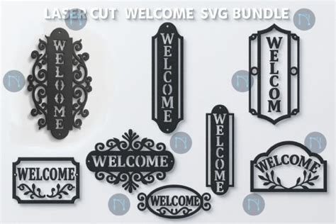 Download Free Welcome Sign SVG Bundle Creativefabrica DXF Files