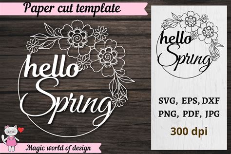 Download Free Welcome Spring Papercut Template, Spring Metal Design, SVG, DXF,
PDF Silhouette
