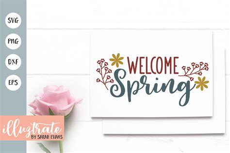 Download Free Welcome Spring SVG Cut File Creativefabrica Free PSD Mockups