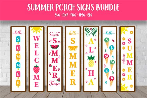 Download Free Welcome Summer Porch Signs Bundle For Crafts