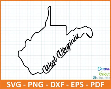 Download Free West Virginia State Clipart DXF Files