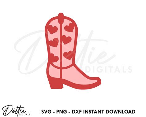 Download Free Western Boot with Heart | Applique Embroidery Files DXF Files