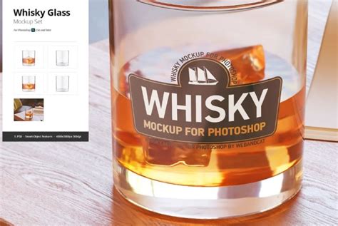 Download Free Whisky Glass Mockup PSD Generator PSD Files