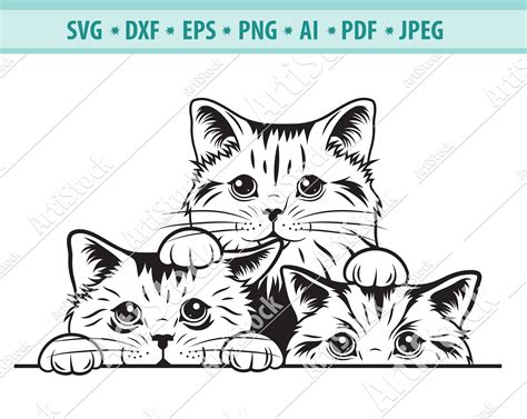 Download Free White Cats- SVG File, DXF File Creativefabrica DXF Files