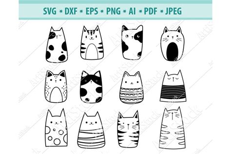 Download Free White Cats- SVG File, DXF File Easy Edite