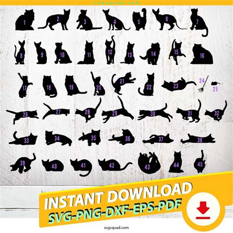 Download Free White Cats- SVG File, DXF File Silhouette DXF Files
