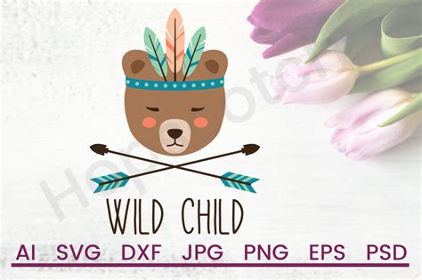 Download Free Wild Child SVG, Tribal `SVG, DXF File, Cuttable File Cut Files
