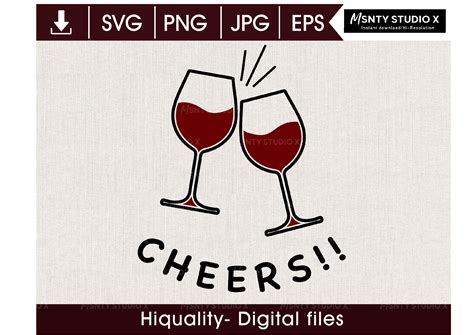 Download Free Wine Cheers! - SVG File, DXF File for Cricut Machine